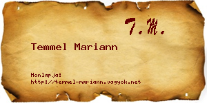 Temmel Mariann névjegykártya